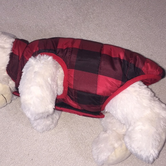 bailey & bella Dog Bailey Bella Reversible Puffer Vest Red Plaid Xs